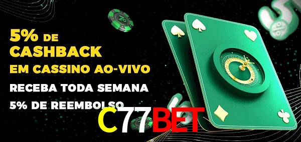 Promoções do cassino ao Vivo C77Bet